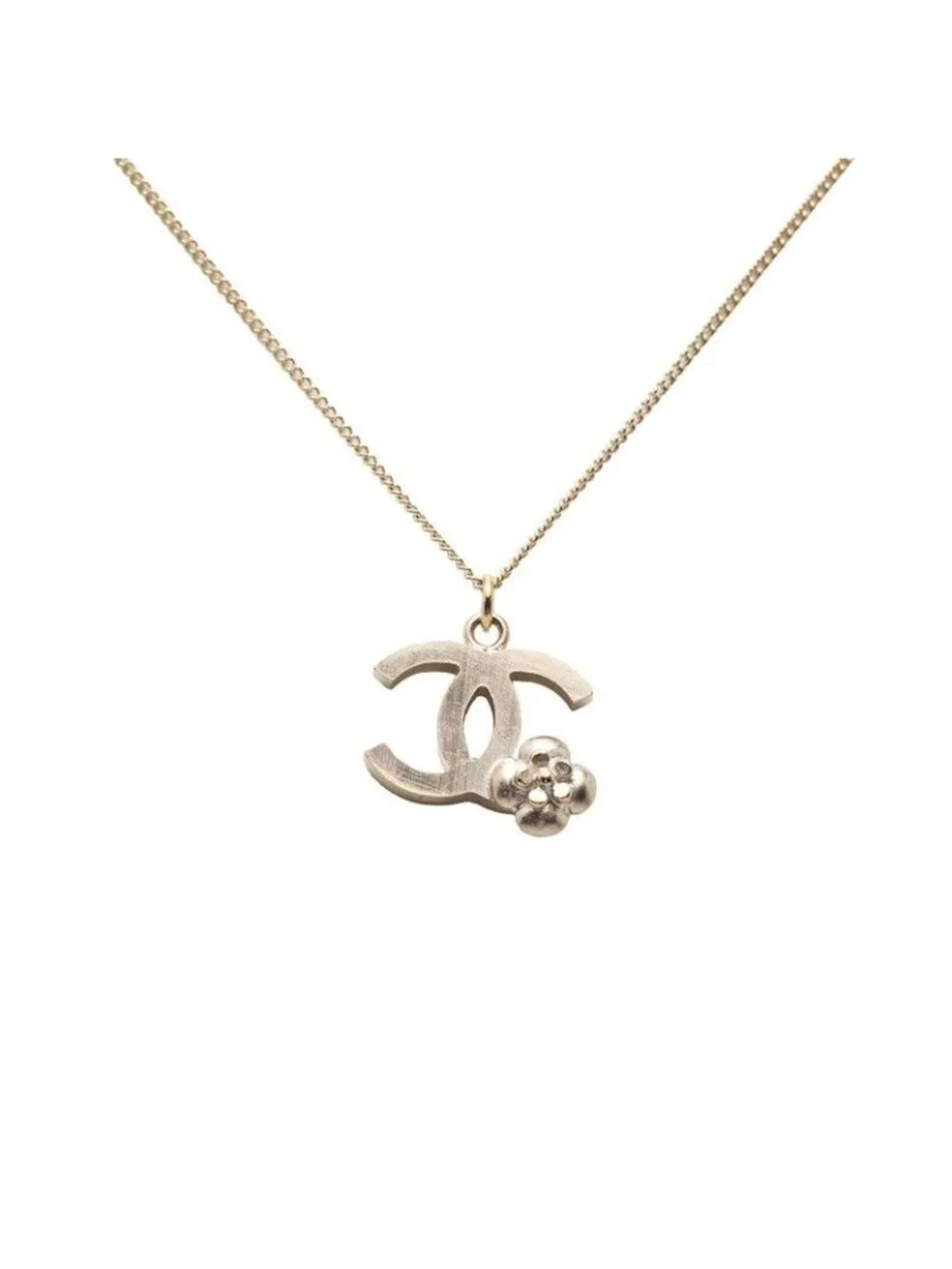 Chanel CC Logo Camellia Pendant Gold Plated